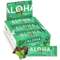 Aloha Organic Plant Based Protein Bars, Chocolate Mint, 1.98 Oz (Pack Of 12)