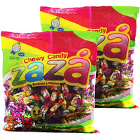 Zaza Assorted Bulk Chewy Candy, Colorful Flavorful Fruity Individually Wrapped Kosher Sweet Candies, Halloween Trick Or Treat, Variety Pack For Holiday Party, Valentines, Christmas, Thanksgiving, Or Office Reception Desk As Seen Bh Photo & Chase Bank