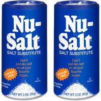 Nu Salt Sodium-Free Salt Substitute (2 Pack) Contains Potassium Chloride, Table Salt Alternative, Vegan, Good For Chips, Pretzels, French Fries, Popcorn Seasoning, 3Oz Shaker Bottle