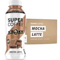 Super Coffee, Keto Protein Coffee (0G Added Sugar, 10G Protein, 70 Calories) [Mocha] 12 Fl Oz, 12 Pack | Iced Smart Coffee Drinks