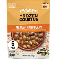 A Dozen Cousins Seasoned Pinto Beans, Vegan And Non-Gmo Meals, Microwaveable Beans Ready To Eat Made With Avocado Oil (Mexican Pinto Beans, 6-Pack)