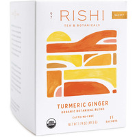 Rishi Tea Turmeric Ginger Herbal Tea | Immune Support, Usda Certified Organic, Caffeine-Free, Ayurvedic, Energy-Boosting, Citrus Flavors For Taste | 15 Sachet Bags, 1.75 Oz (Pack Of 1)