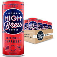 High Brew Coffee, Cold Brew Coffee, Double Espresso, 8 Fl Oz, Ready-To-Drink (Pack Of 12)