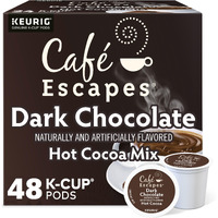 Cafe Escapes, Dark Chocolate Hot Cocoa, Single-Serve Keurig K-Cup Pods, 48 Count (2 Boxes Of 24 Pods)