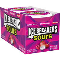 Ice Breakers Sours Assorted Fruit Flavored Sugar Free Mints Tins, 1.5 Oz (8 Count)