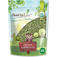 Food To Live - Organic Whole Dried Green Peas, 2.5 Pounds Non-Gmo, Green Vatana, Sproutable, Vegan, Kosher, Bulk. Pre-Soak Needed. Rich In Protein, Fiber.