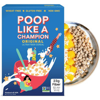 Poop Like A Champion Ultra High Fiber Cereal - Non Gmo - Fiber Supplement - Corn Bran | Breakfast Essentials With Soluble Fiber, Insoluble Fiber & Psyllium Husk Powder