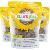 Ellas Flats Sesame All Seed Savory Crisps - All Natural, Gluten Free, Good Source Of Protein, High Fiber, Vegan And Keto Friendly (3 Pack)
