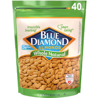 Blue Diamond Almonds Whole Natural Raw Snack Nuts, 40 Oz Resealable Bag (Pack Of 1)