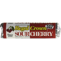 Regal Crown Sour Cherry Candy Rolls | Traditional Sour Cherries Candy | Tart And Tangy Old Fashioned Sour Cherry Hard Candy Brought To You By Iconic Candy | 24 Count