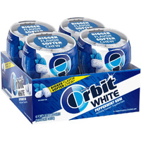 Orbit Gum White Peppermint Sugar Free Chewing Gum Bulk Pack, 40 Piece Bottle (Pack Of 4)