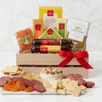 California Delicious Meat And Cheese Gift Crate, 7 Piece Set