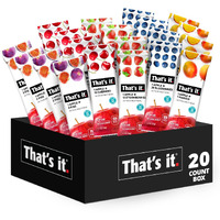 Fruit Bars Snack Gift Box (20 Pack) - 100% Natural, Gluten-Free, Vegan Fruit Snacks Variety Pack