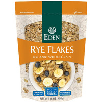 Eden Organic Rye Flakes, 16 Oz, Toasted And Rolled, 100% Whole Grain, Cereal, Hot Or Cold