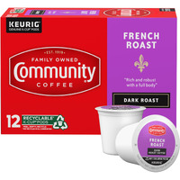 Community Coffee French Roast 12 Count Coffee Pods, Extra Dark Roast, Compatible With Keurig 2.0 K-Cup Brewers, 12 Count (Pack Of 1)