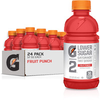 Gatorade G2 Thirst Quencher, Lower Sugar, Fruit Punch, 12 Ounce Bottles (Pack Of 24)