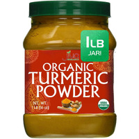 Organic Turmeric Powder 1 Pound Jar By Jiva Organics - 100% Raw With Curcumin - Lab Tested & Reports Available - Raw From India
