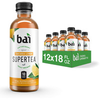 Bai Iced Tea, Tanzania Lemon, Antioxidant Infused Supertea, Crafted With Real Tea (Black Tea, White Tea), 18 Fluid Ounce Bottles, (Pack Of 12)