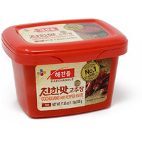 Cj Haechandle Gochujang - Hot Pepper Paste, Korean Traditional Fermented Jang, Made With Red Hot Chili Peppers, Sweet & Spicy Flavor, 1.1 Lb (Pack Of 1)