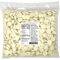 Merckens Coating Melting Wafers White 5 Pounds Melting Chocolate, 80 Ounce