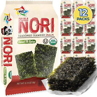 Kimnori Seasoned Seaweed Snacks Sheets - Organic Sweet 'N Spicy Flavor 12 Individual Packs Roasted Crispy Premium 100% Natural Laver Kim Nori 4G 0.14 Ounce ? ?? ?? ??