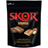 Skor Chocolate Candy Bars With Buttered Toffee, Minis, 191 Gram