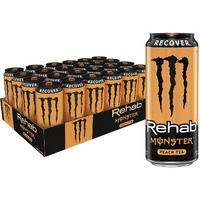 Monster Rehab Peach Tea + Energy, Energy Iced Tea, 15.5 Ounce (Pack Of 24)