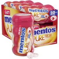Mentos Pure Fresh Sugar-Free Chewing Gum With Xylitol, Cinnamon, Bulk, 50 Piece Bottle (Pack Of 6)