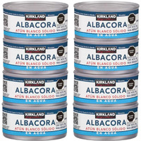 Kirkland Albacore Solid White Tuna In Water - 8 Cans (Total Net Weight 3.5Lbs)