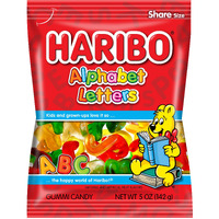 Haribo Gummi Candy, Alphabet Letters, 5 Oz. Bag (Pack Of 12)