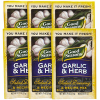 Good Seasons Salad Dressing & Recipe Mix, Garlic & Herb, 0.75 Oz, 6 Pk