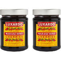 Luxardo Gourmet Cocktail Maraschino Cherries | For Old Fashioned, Manhattan And Desserts | Packed In Special Protective Bubble | Approximately 65 Cherries Per 400G Jar. [Pack Of 2]