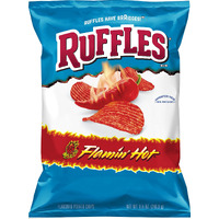 Ruffles Ridged Potato Chips, Flamin' Hot, 8.5 Ounce
