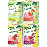 True Citrus Drink Mix Variety, Strawberry Lemonade, Wildberry Lemonade, Original Limeade, And Watermelon Limeade, 4 Pack
