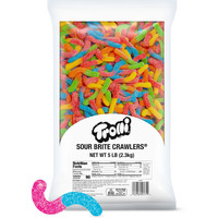 Trolli Sour Brite Crawlers Candy, Gummy Worms Sour Candy, 5 Pound Bulk Bag