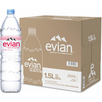 Evian Natural Spring Water, 1.5 L Bottle (Pack Of 12)