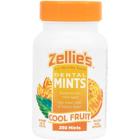 Zellie's | 100% Xylitol Sugar Free Cool Fruit Mints Breath Mints | Non-Gmo, Low-Calorie, Gluten Free, Vegan & Kosher Mints (250 Count - Pack Of 1)
