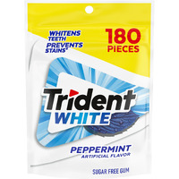 Trident White Sugar Free Gum, Peppermint, 180 Count (Packaging May Vary)