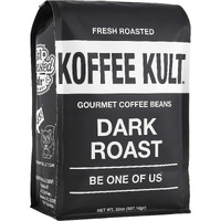 Koffee Kult Dark Roast Whole Bean Coffee - Small Batch Gourmet Aromatic Artisan Blend 100% Arabica Coffee Beans Organically Sourced (32Oz)