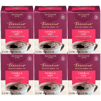 Teeccino Vanilla Nut Herbal Tea - Rich & Roasted Herbal Tea Thats Caffeine Free & Prebiotic For Natural Energy, 10 Tea Bags (Pack Of 6)