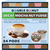 Double Donut Medium Roast Decaf Coffee Pods, Mocha Nut Fudge Flavored, For Keurig K-Cup Machines, 24 Single-Serve Capsules Per Box