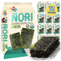 Kimnori Seasoned Seaweed Snacks Sheets - Organic Sea Salt Flavor 12 Individual Packs Roasted Crispy Premium 100% Natural Laver Kim Nori 4G 0.14 Ounce ? ?? ?? ??