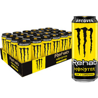 Monster Rehab Tea + Lemonade + Energy, Energy Iced Tea, 15.5 Fl Oz (Pack Of 24)