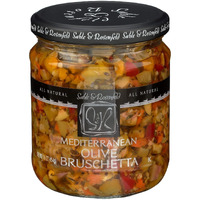 Sable & Rosenfeld Mediterranean Olive Bruschetta - Gluten-Free Green Olive Sandwich Spread With Olive Oil For Muffuletta, Sandwiches, Dips - 16 Ounce (Pack Of 6)