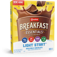 Carnation Breakfast Essentials Light Start Oral Supplement Chocolate 0.705 Oz. Packet 64 Ct