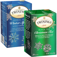 Twinings Christmas Tea And Winter Spice Tea Variety Pack - 1 Caffeinated Spiced Black Tea And 1 Caffeine-Free Spiced Camomile Herbal Tea, Bags Individually Wrapped, 20 Count (Pack Of 2)
