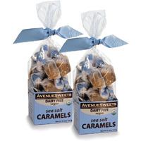 Avenuesweets - Handcrafted Dairy Free Vegan Individually Wrapped Soft Caramels - 2 X 5.2 Oz Boxes - Sea Salt