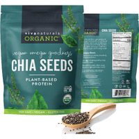 Viva Naturals Organic Chia Seeds 1 Lbs - Plant-Based Omega-3 And Vegan Protein, Non-Gmo Chia Seeds Organic Perfect For Smoothies, Salads And Chia Seed Pudding, Black Chia Seeds Bulk