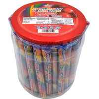 Atkinson Jumbo Rainbow Stick Wild Cherry Candy Sticks - 52 Count Jar