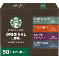Starbucks By Nespresso Original Line, Intense Variety Pack, 50-Count Espresso Pods
